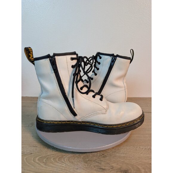 Dr Doc Martens Combat Boots Men’s 6 White Leather Lace Up Festival Classic AW004 main image 10